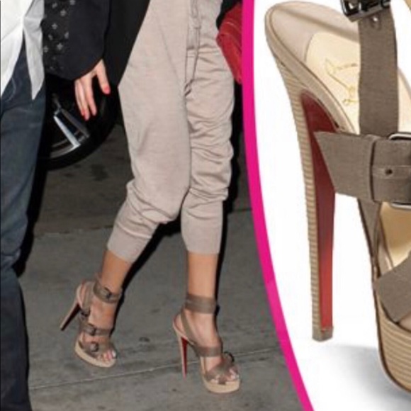 Christian Louboutin Tan Ankle Strap Sandals - Picture 7 of 8